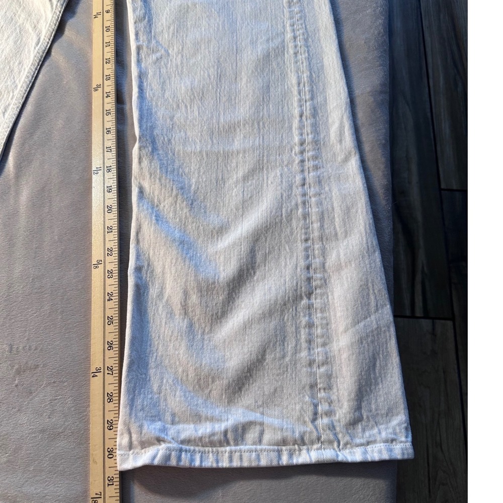Zara Women High Waisted Wide Leg Jeans Cream Off White Size 4 Baggie Stylish - Picture 6 of 8